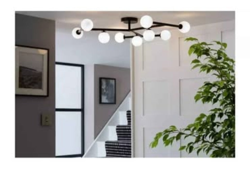 Habitat Alonso 9 Light Flush to Ceiling Light -Black &