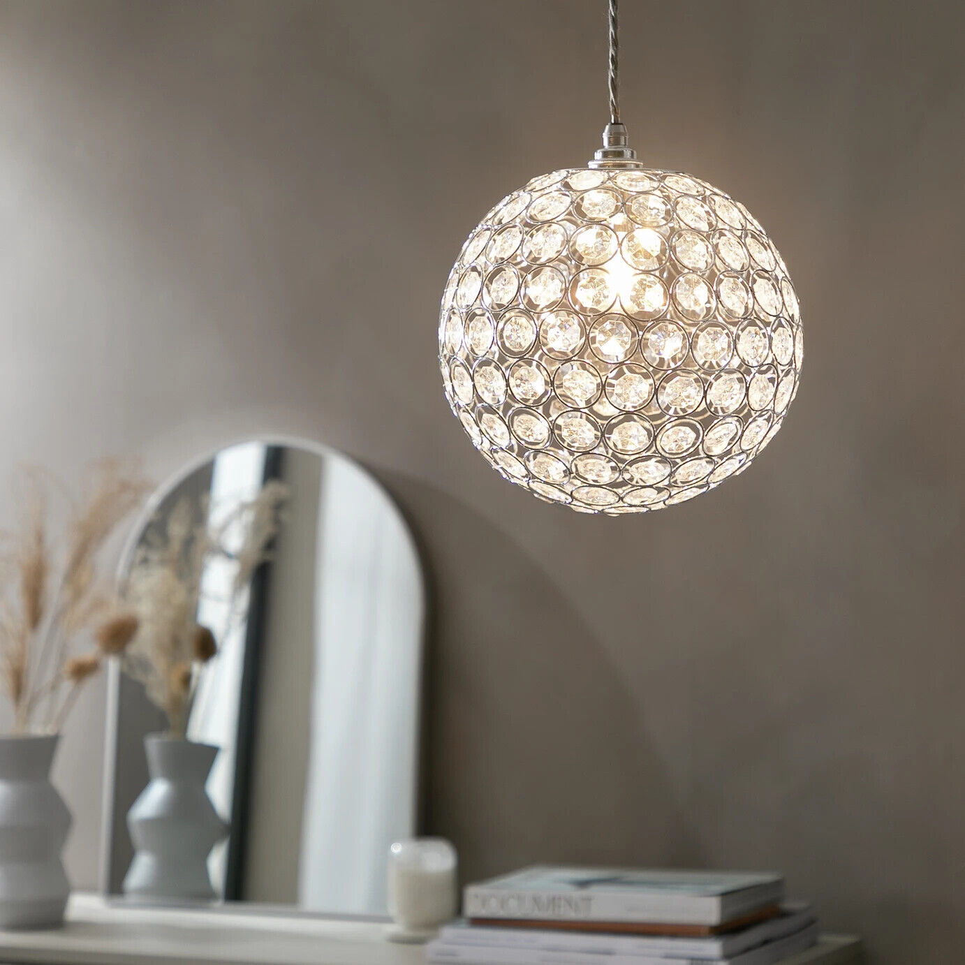 Argos Home Clear Beaded Orb Lampshade - 25cm