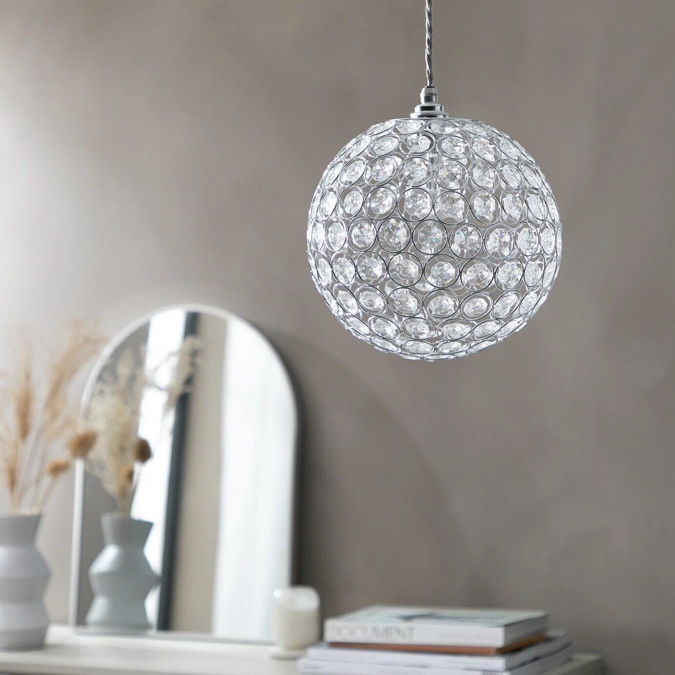 Argos Home Clear Beaded Orb Lampshade - 25cm