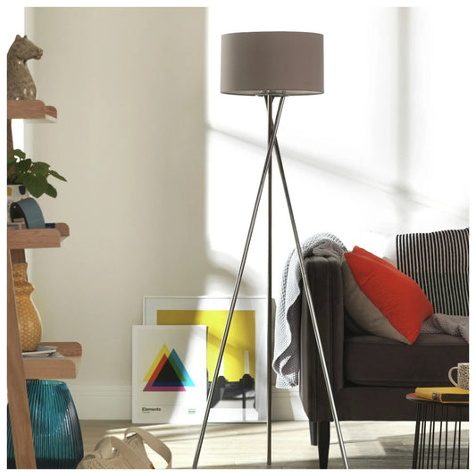 Tripod Floor Lamp - Grey and Chrome