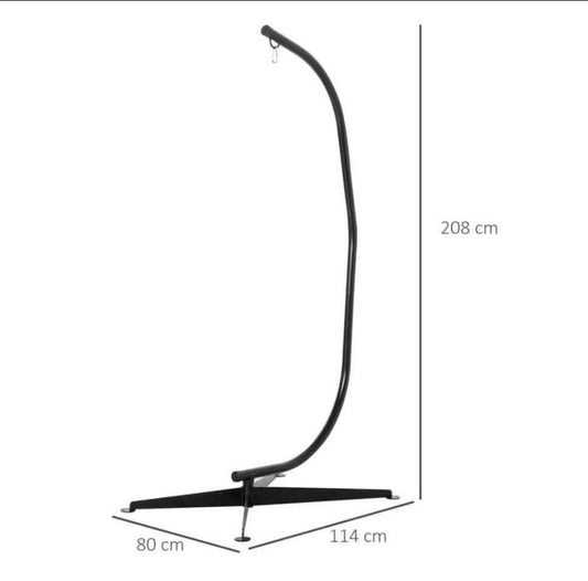Outsunny Hanging Hammock Stand Hammock Chair Stand C Stand Steel Heavy Duty Stand for Hanging Hammock Air Porch Swing Chair Indoor Outdoor (Only Construction)